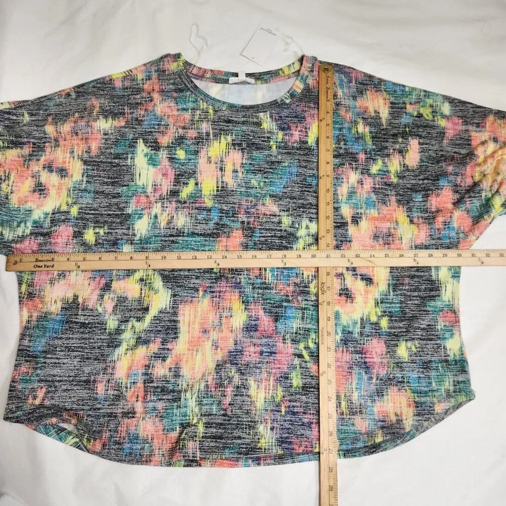 Westbound Women's Multi Color Short Sleeve Blouse Top Plus Blur Ikat Size 3X NWT - Picture 9 of 11